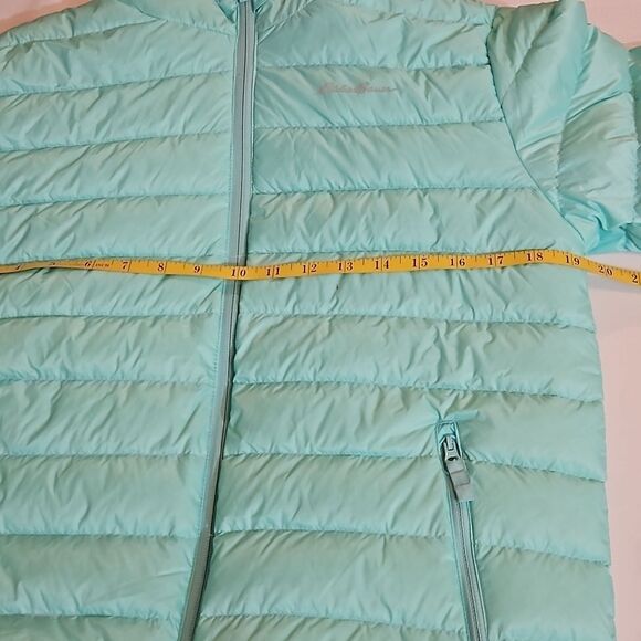 Eddie Bauer aqua down filled puffer coat Childs size 14-16 - Picture 13 of 15